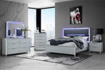 Lando Silver Bedroom by Global w/Options [GFBS-Lando Silver]