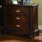 Cherry Finish Stylish Bedroom W/Sunburst Inlays Details