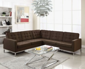 Loft L-Shaped Sectional Sofa in Chocolate Fabric by Modway [MWSS-Loft L Chocolate]