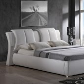 8269 Upholstered Bed in White Leatherette by Global