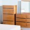 Teak Semi Gloss Finish Elegant Bedroom w/Options