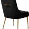 Owen Dining Chair 744 Set of 2 Black Velvet Fabric by Meridian