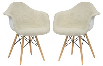 Willow Set of 2 Accent Chairs W24BGT in Beige by LeisureMod [LMCC-W24BGT-Willow Beige]