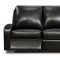 Black Bonded Leather Modern Double Reclining Sofa & Loveseat Set