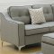 F6998 Sectional Sofa in Light Gray Fabric w/ Ottoman by Boss