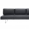 Charles Convertible Sofa in Black Leather by Modway