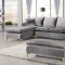 Naomi Sectional Sofa 636 in Grey Velvet Fabric by Meridian