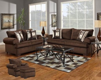 Cocoa Fabric Modern Sofa & Loveseat Set w/Options [CHFS-V4-6400 Wyatt Cocoa]