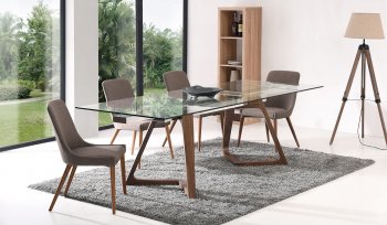 8811 Dining Table by ESF w/Clear Glass Top & Optional 941 Chairs [EFDS-8811-941]