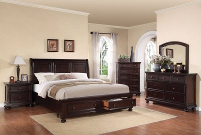 Grayson Bedroom in Dark Walnut by Acme w/Optional Casegoods