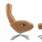 Maya Chair & Ottoman in Camel Leather by J&M Furniture