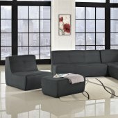 Align 5Pc Sectional Sofa Set in Charcoal Fabric by Modway