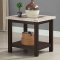 Rosetta Coffee & End Table Set CM4186 in Dark Walnut & Marble