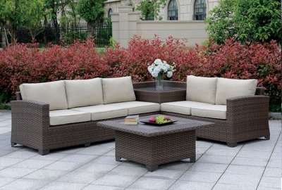 Bushnell Outdoor Patio Sectional CM-OS1840BR-Set2 in Brown