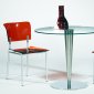 Glass Top & Stainless Steel Base Modern Dining Table w/Options