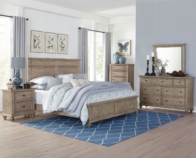 Barbour Bedroom 1766 in Whitewash Oak by Homelegance w/Options