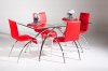 Clear Glass Top Modern Elegant Dining Table w/Optional Chairs