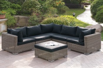 418 Outdoor Patio 6Pc Sectional Sofa Set by Poundex w/Options [PXOUT-418]