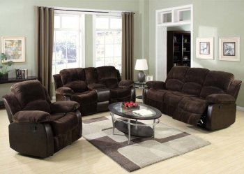 50470 Masaccio Motion Sofa Dark Brown Fabric by Acme w/Options [AMS-50470 Masaccio]