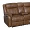 U7303C Motion Sofa in Walnut Leather Gel by Global w/Options