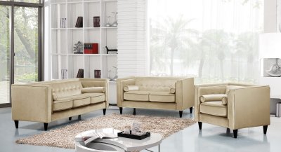 Taylor Sofa 642BE in Beige Velvet Fabric w/Optional Items