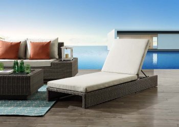 Salena Patio Sun Lounge Chair OT01093 in Beige & Gray by Acme [AMOUT-OT01093 Salena]