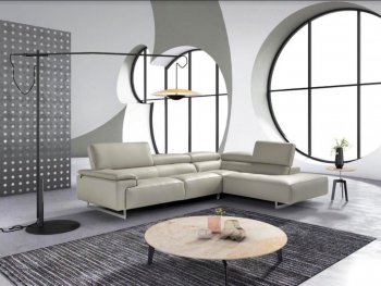 Wish Sectional Sofa in Grey Full Leather by VIG [VGSS-Wish Grey]