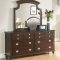 Dark Brown Finish Transitional 6Pc Bedroom Set w/Options