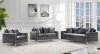 Naomi Sofa 633 in Grey Velvet Fabric by Meridian w/Options