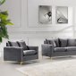 Naomi Sofa 633 in Grey Velvet Fabric by Meridian w/Options