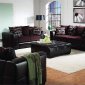 Brown Chenille Living Room W/Dark Brown Vinyl Leather Base