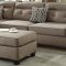 F6522 Sectional Sofa in Mocha Fabric by Boss