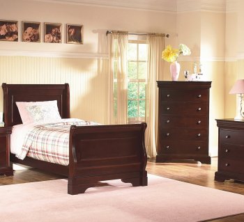 Versaille Youth Bedroom Set 4Pc 1040 in Bordeaux by NCFurniture [NFKB-1040-Versaille Bordeaux]