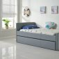 Duette Twin Bed w/Trundle in Gray Leatherette by Casabianca