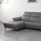 Mercer Sectional Sofa in Slate Gray Leather by Beverly Hills