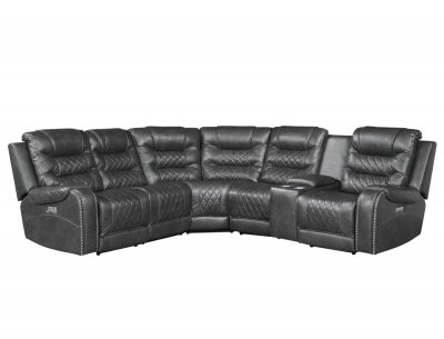 Putnam Power Motion Sectional Sofa 9405 in Gray by Homelegance