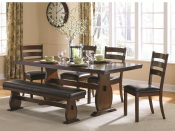 Campbell 105341 Dining Table in Cinnamon by Coaster w/Options [CRDS-105341 Campbell]