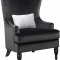 Manuela Sofa CM6145BK in Black Flannelette Fabric w/Options