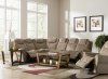 Tan Fabric Modern Motion Sectional Sofa w/Optional Recliner