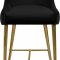 Owen Counter Stool 745 Set of 2 Black Velvet Fabric by Meridian