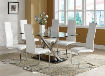 Nameth 102320 Dining Table by Coaster w/Optional White Chairs [CRDS-102320-100515WHT Nameth]