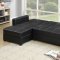 F7894 Adjustable Sectional Sofa in Black Faux Leather by Boss