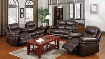 7273 Reclining Sofa in Weathered Brown Bonded Leather w/Options [EGS-7273]