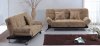 Two-Tone Beige Ornamental Fabric Living Room Set