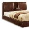 CM7027BR Webster Platform Bed Brown Padded Leather-Like Fabric