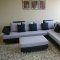 Leather and Fabric Two Tone Sectional Sofa