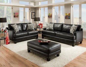 8700 Kimberly Black Bonded Leather Sofa - Chelsea Home Furniture [CHFS-V5-8700 Kimberly]