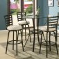 Glass Top & Metal Base Modern Bar Table w/Optional Bar Stools