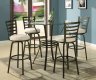 Glass Top & Metal Base Modern Bar Table w/Optional Bar Stools