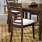 Rich Merlot Finish Casual 5Pc Dining Set w/Fabric Seat Chairs